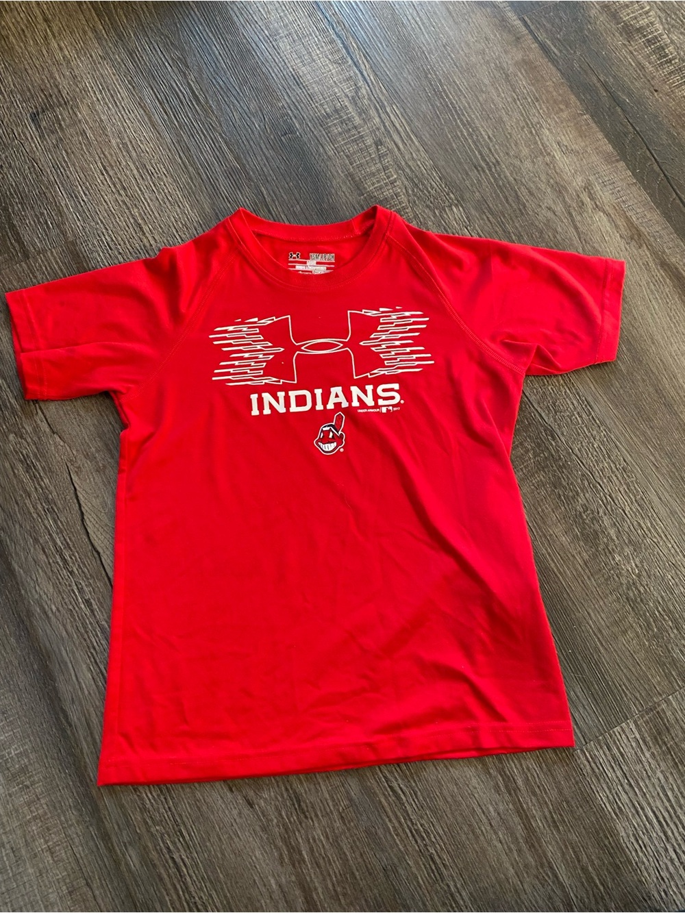 Under Armour Red Kids Indians Graphic Tee